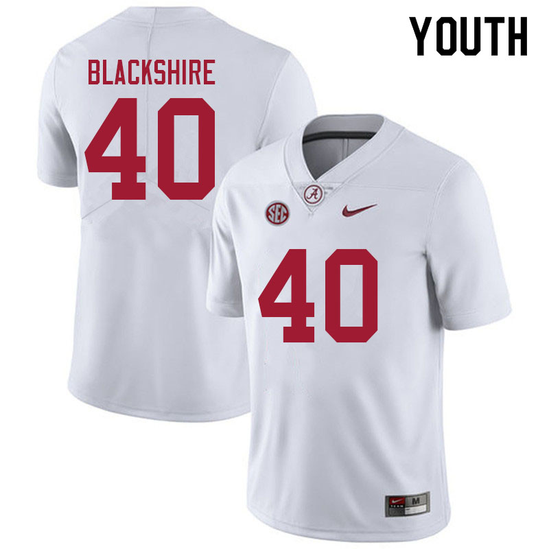 Youth #40 Kendrick Blackshire Alabama Crimson Tide College Football Jerseys Sale-White